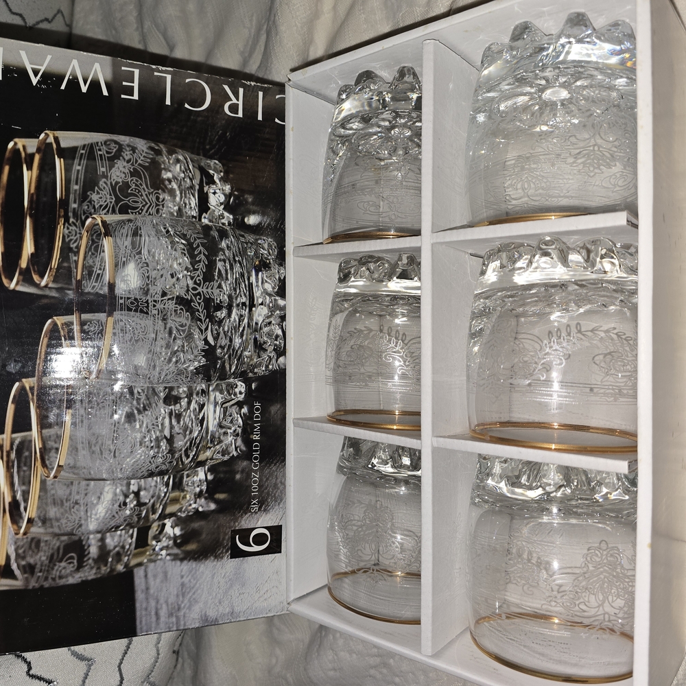 Circleware Etched Glass Tumblers Set